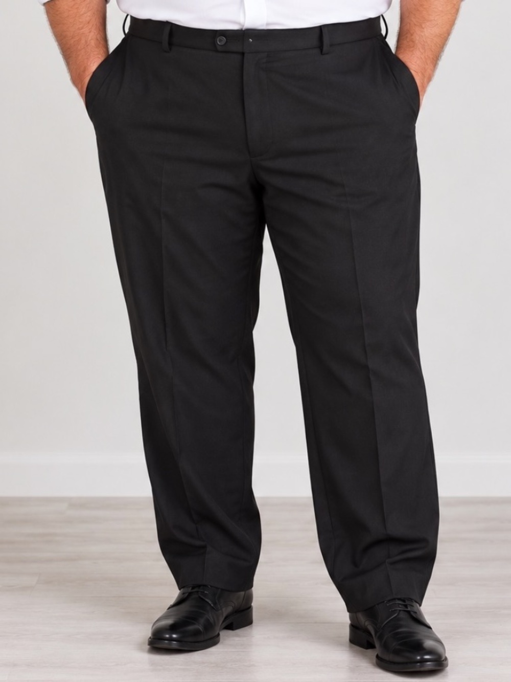 Haggar Dress Pants Mens Size 50 Dark Charcoal Classic Fit Flat Front Big & Tall